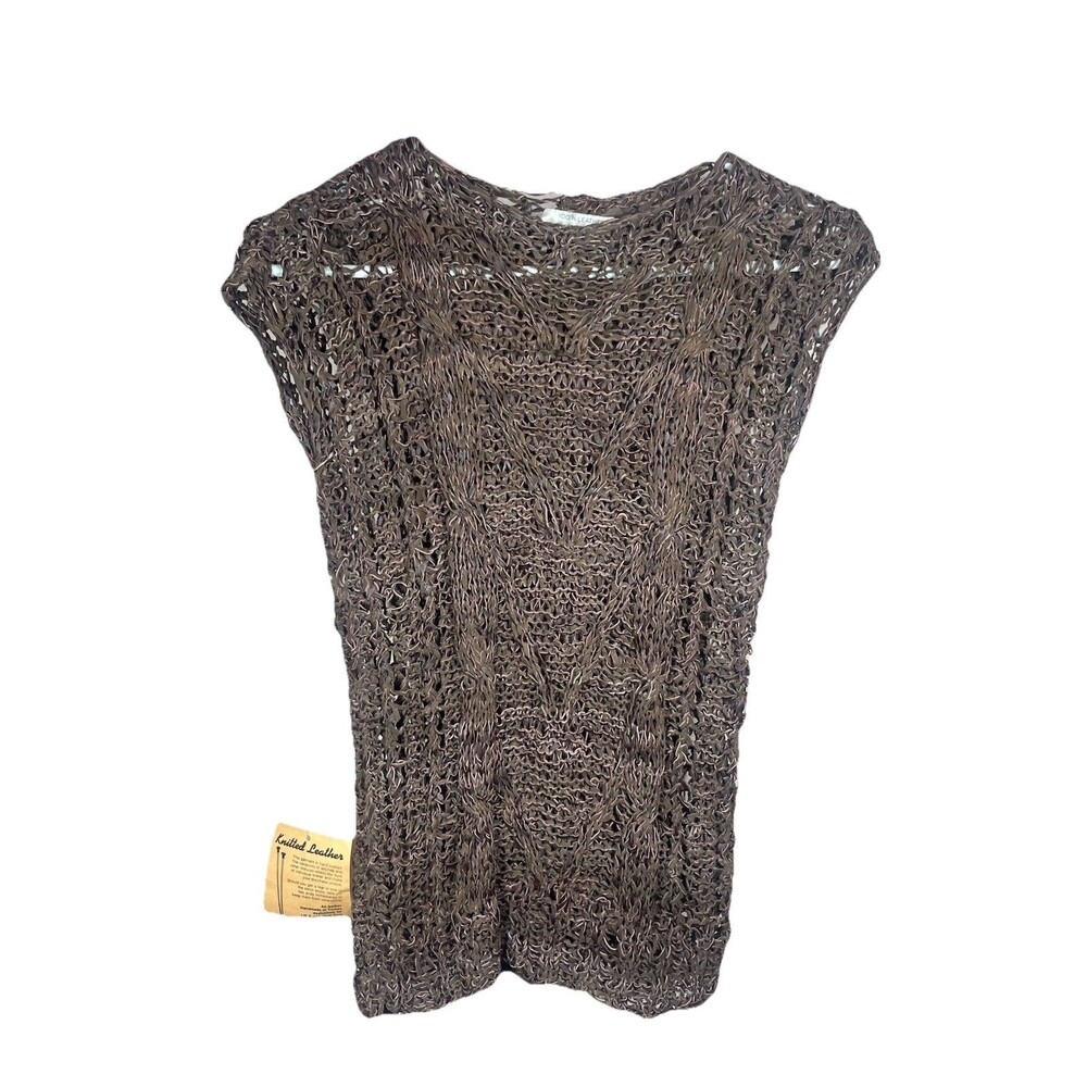 Knitted Leather Turkey Handmade Brown Layers Woven Braided Stretch NWT One Size